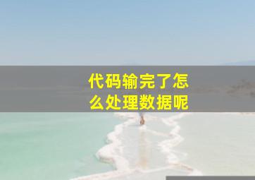 代码输完了怎么处理数据呢