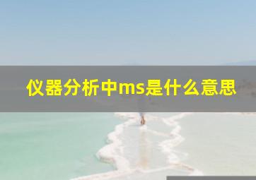 仪器分析中ms是什么意思