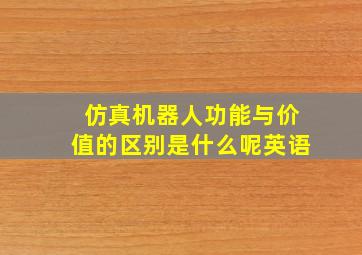 仿真机器人功能与价值的区别是什么呢英语