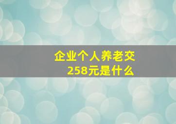 企业个人养老交258元是什么