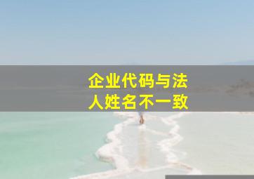 企业代码与法人姓名不一致