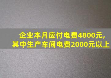 企业本月应付电费4800元,其中生产车间电费2000元以上