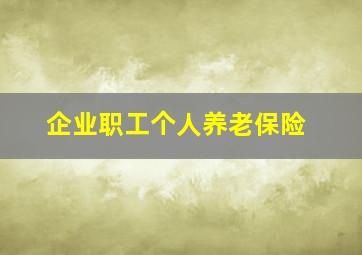 企业职工个人养老保险