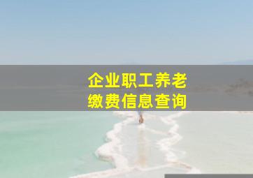 企业职工养老缴费信息查询