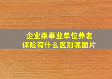 企业跟事业单位养老保险有什么区别呢图片