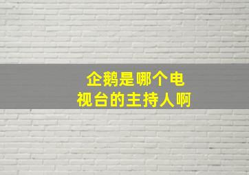 企鹅是哪个电视台的主持人啊