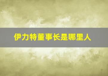 伊力特董事长是哪里人