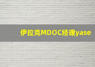 伊拉克MDOC经理yase