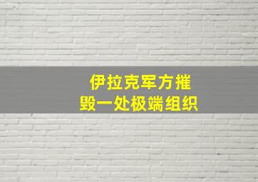 伊拉克军方摧毁一处极端组织