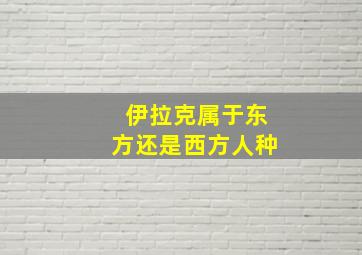 伊拉克属于东方还是西方人种