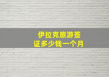 伊拉克旅游签证多少钱一个月