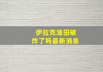 伊拉克油田被炸了吗最新消息