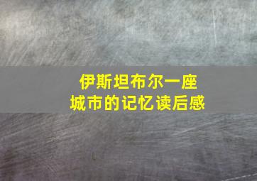 伊斯坦布尔一座城市的记忆读后感