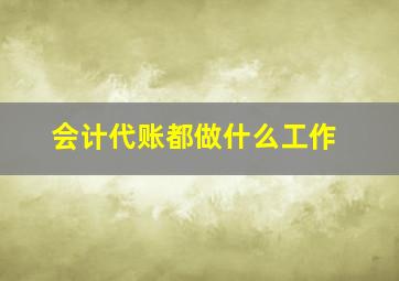 会计代账都做什么工作