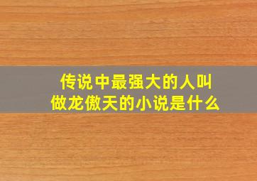 传说中最强大的人叫做龙傲天的小说是什么