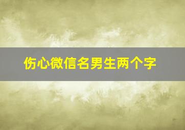 伤心微信名男生两个字