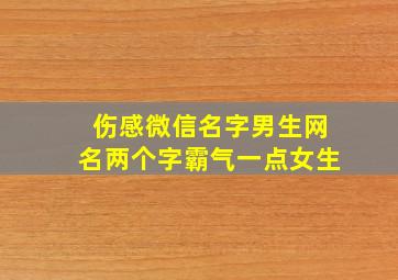 伤感微信名字男生网名两个字霸气一点女生