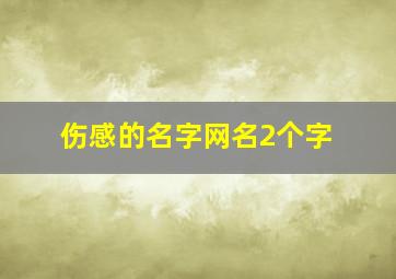 伤感的名字网名2个字