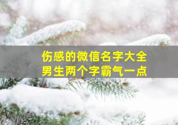 伤感的微信名字大全男生两个字霸气一点