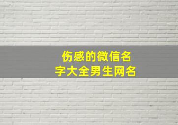 伤感的微信名字大全男生网名