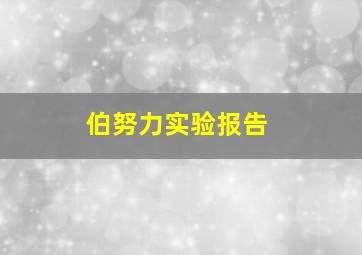 伯努力实验报告