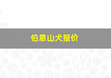 伯恩山犬报价