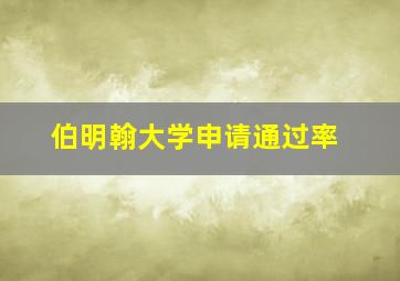 伯明翰大学申请通过率