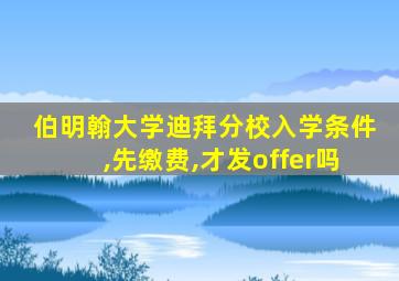 伯明翰大学迪拜分校入学条件,先缴费,才发offer吗