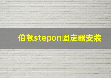 伯顿stepon固定器安装