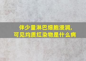 伴少量淋巴细胞浸润,可见均质红染物是什么病