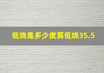 低烧是多少度算低烧35.5