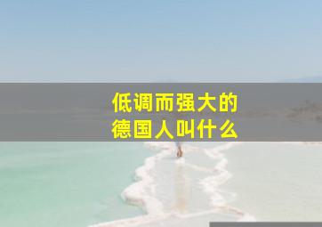 低调而强大的德国人叫什么