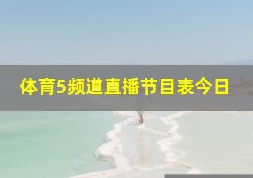 体育5频道直播节目表今日