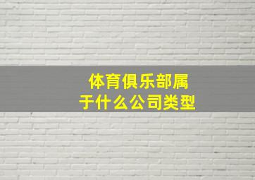 体育俱乐部属于什么公司类型