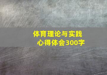 体育理论与实践心得体会300字