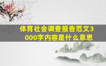 体育社会调查报告范文3000字内容是什么意思