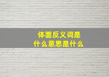 体面反义词是什么意思是什么