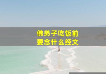 佛弟子吃饭前要念什么经文