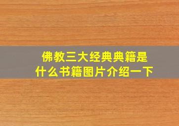 佛教三大经典典籍是什么书籍图片介绍一下