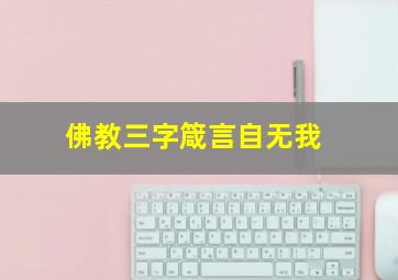 佛教三字箴言自无我