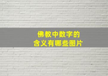 佛教中数字的含义有哪些图片