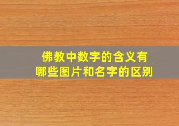 佛教中数字的含义有哪些图片和名字的区别