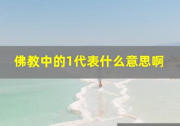 佛教中的1代表什么意思啊