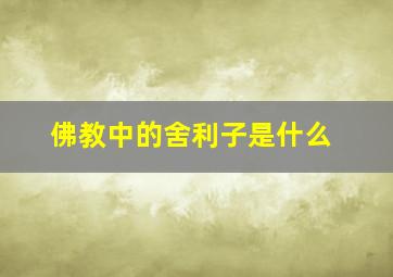 佛教中的舍利子是什么