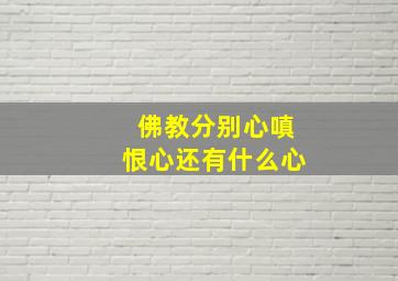 佛教分别心嗔恨心还有什么心