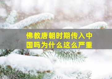 佛教唐朝时期传入中国吗为什么这么严重