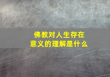 佛教对人生存在意义的理解是什么