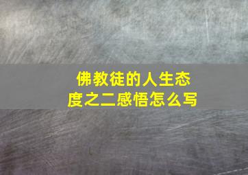 佛教徒的人生态度之二感悟怎么写