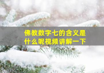 佛教数字七的含义是什么呢视频讲解一下