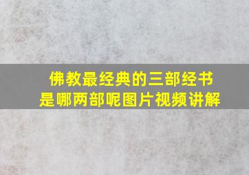 佛教最经典的三部经书是哪两部呢图片视频讲解